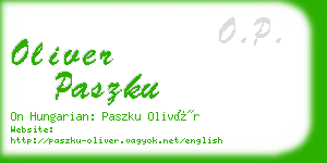 oliver paszku business card